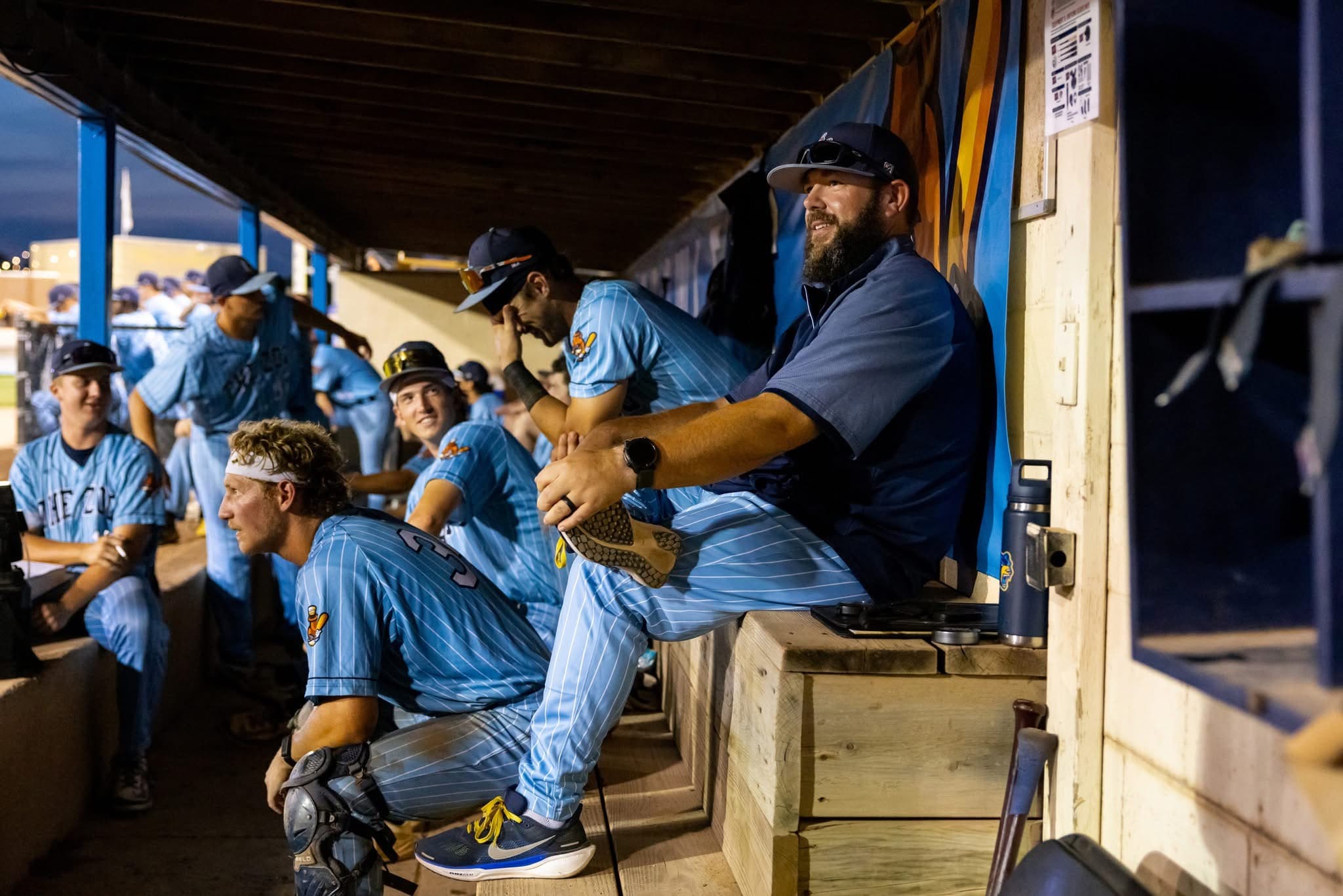 Cody Piechocki coaching from the dugout