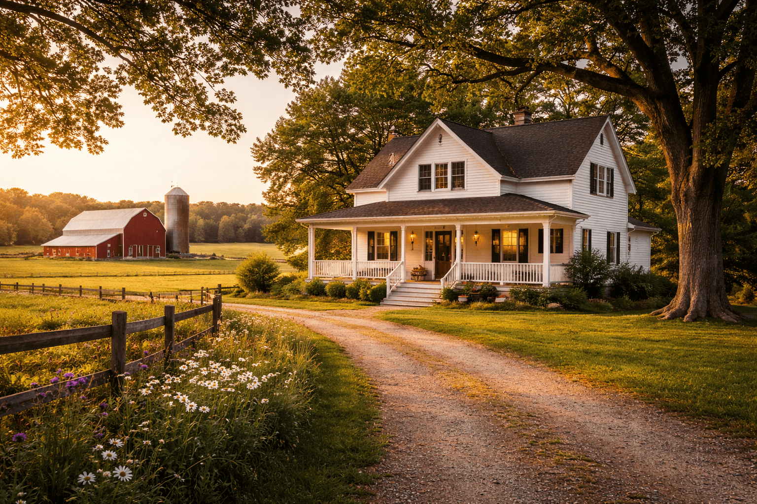 Charming Michigan farmhouse with red barn